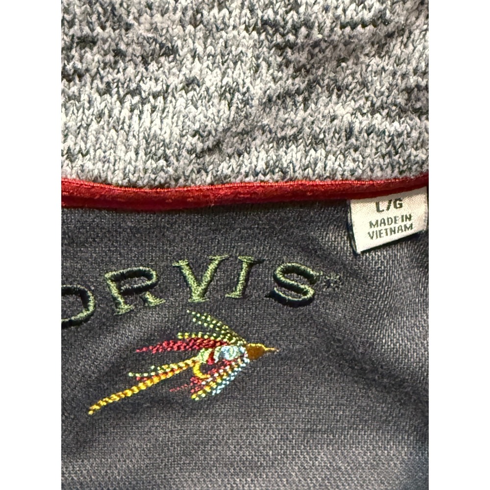 Orvis Jacket, Men's Size Large, Gray White, Vest, Full Zip, Front Zip Pockets - Picture 3 of 9